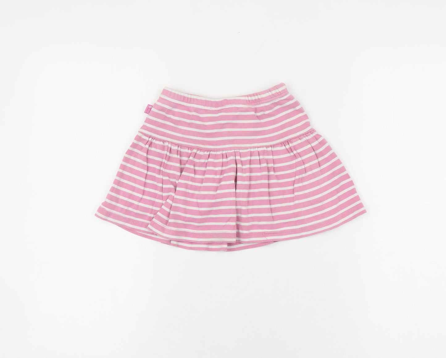 JoJo Maman Bébé Girls Pink Stripe A-Line Skirt 12-24 Months