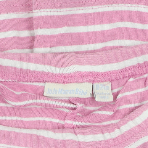 JoJo Maman Bébé Girls Pink Stripe A-Line Skirt 12-24 Months