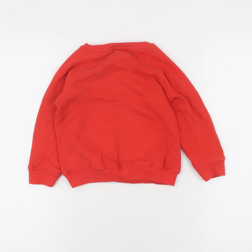 Next Girls Red Christmas Sequin Pullover Jumper 5 Years