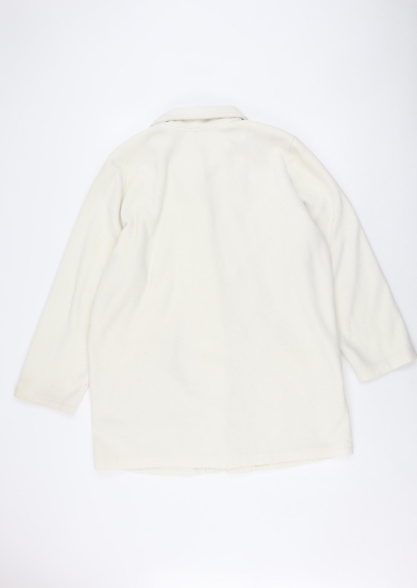 Blair Women's Ivory Fleece Jacket Large, Buttoned