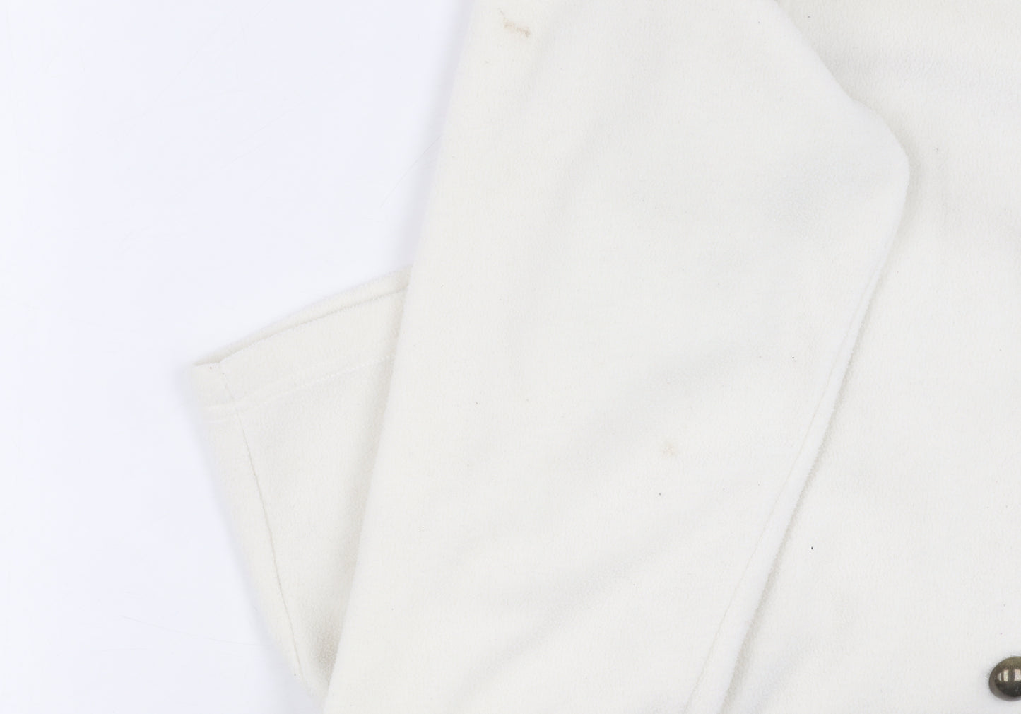 Blair Women's Ivory Fleece Jacket Large, Buttoned