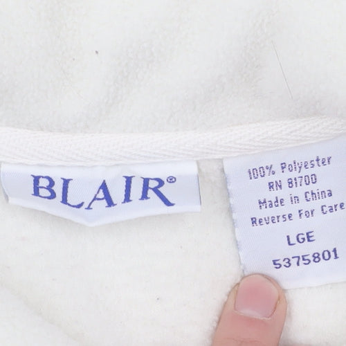 Blair Women's Ivory Fleece Jacket Large, Buttoned