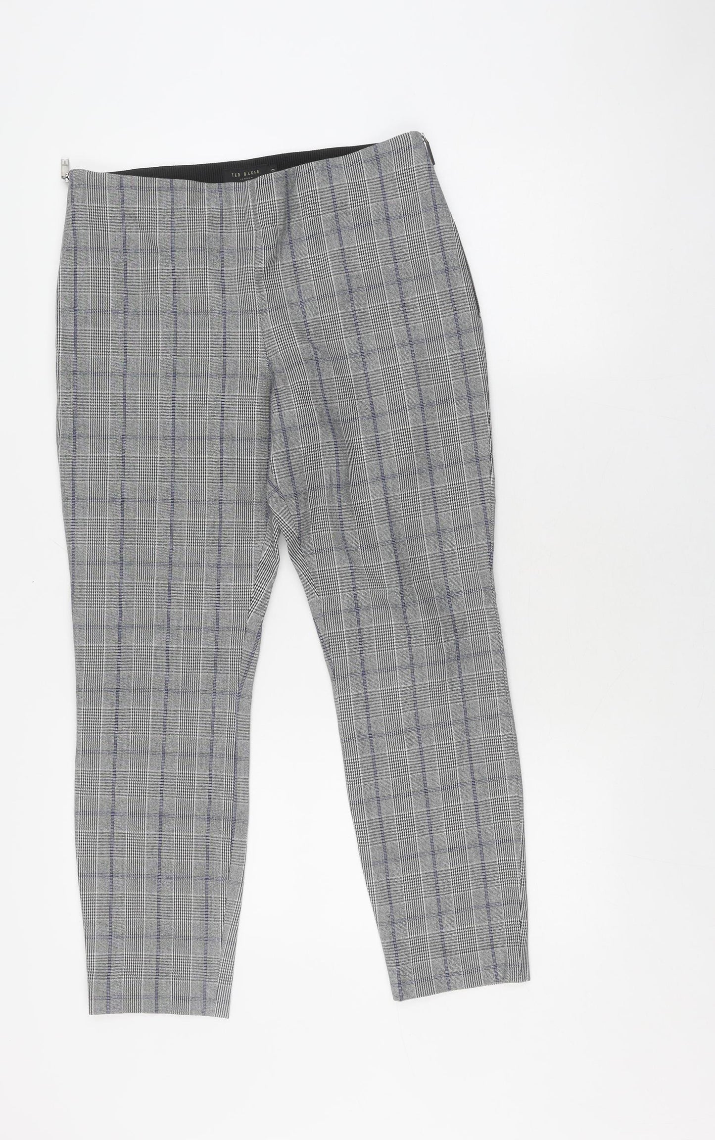 Ted Baker Women's Grey Check Cropped Trousers, M