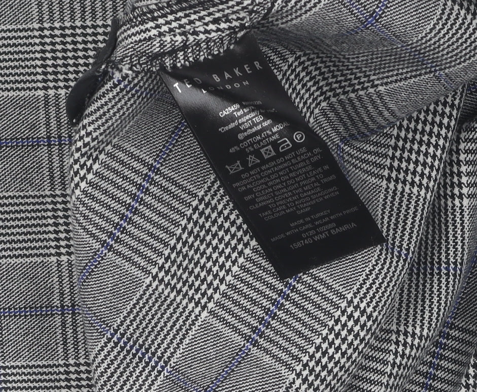 Ted Baker Women's Grey Check Cropped Trousers, M