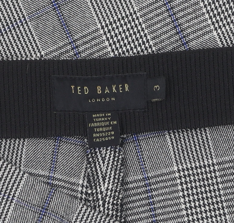 Ted Baker Women's Grey Check Cropped Trousers, M