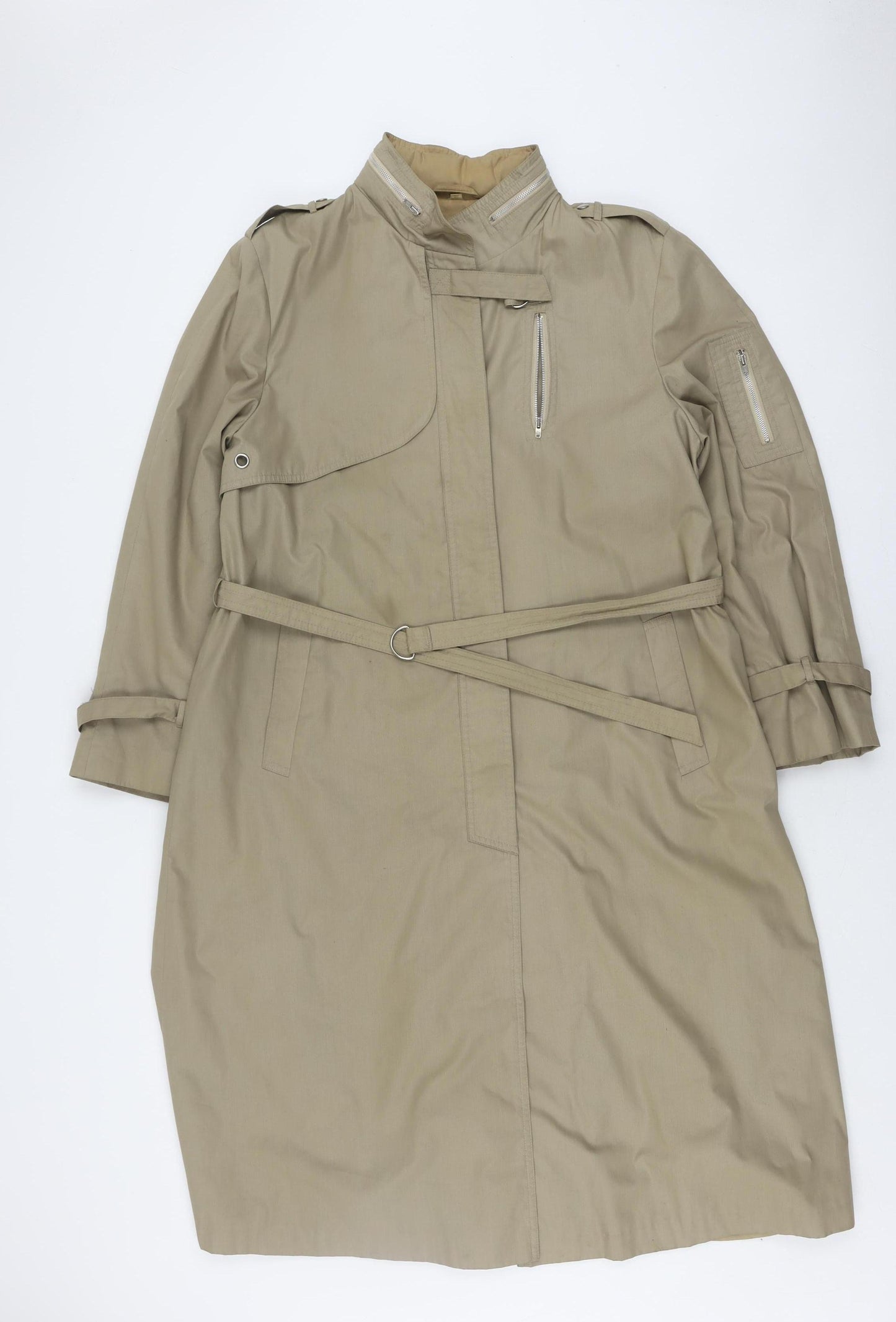 Debenhams Women's Beige Trench Coat Size 16