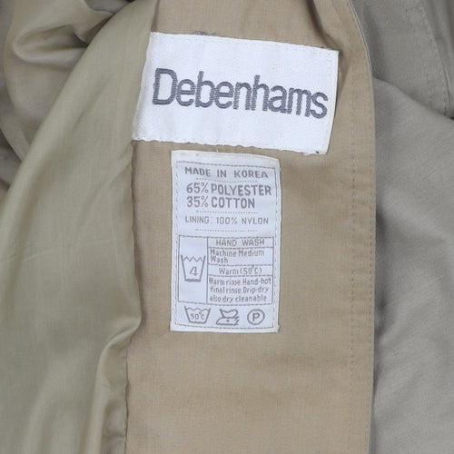 Debenhams Women's Beige Trench Coat Size 16