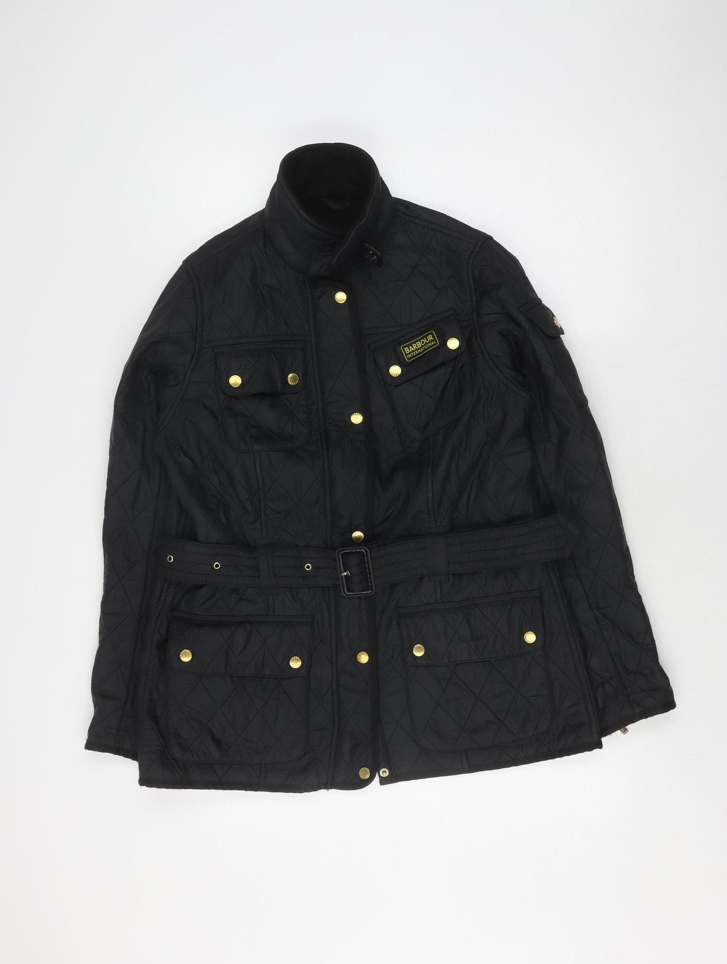Barbour Women's Black Quilted Mid Jacket Size 14
