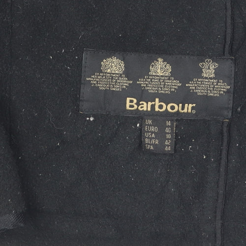 Barbour Women's Black Quilted Mid Jacket Size 14
