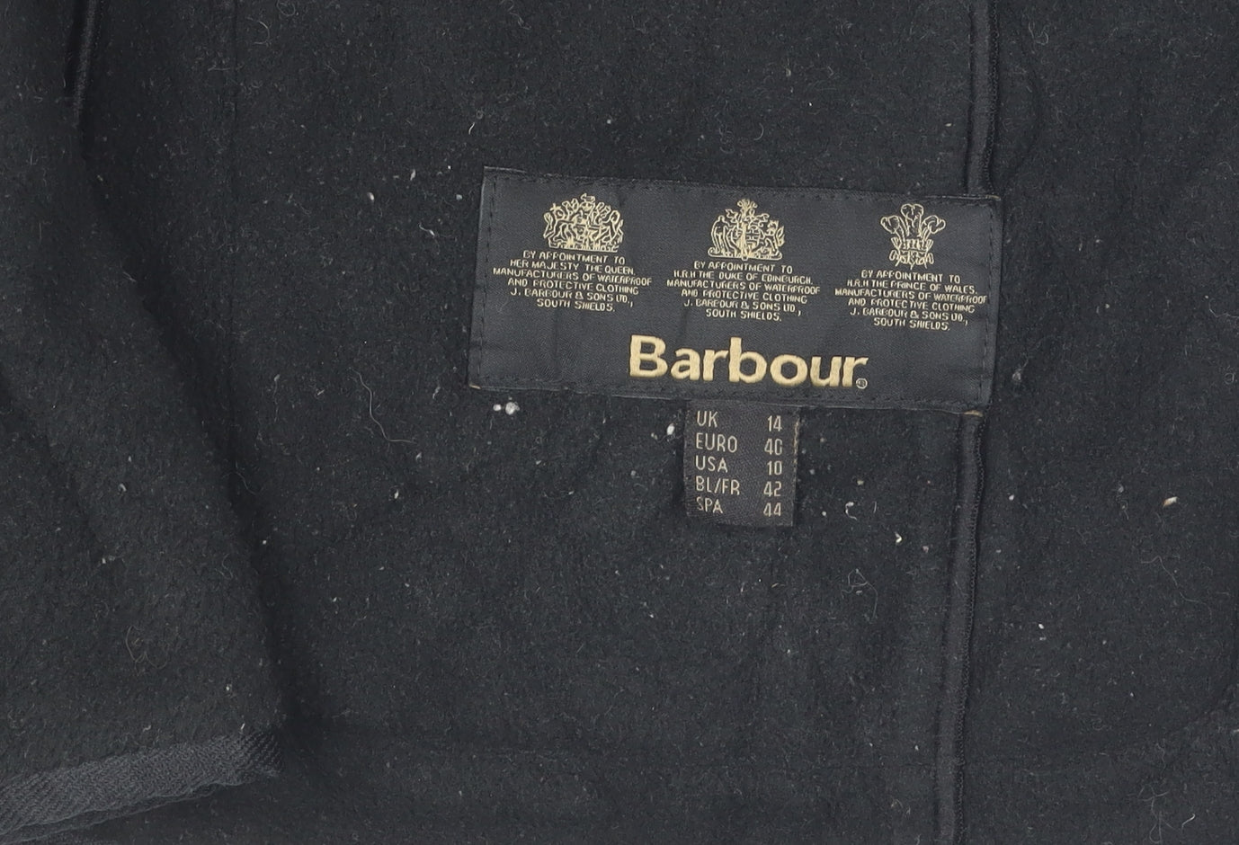 Barbour Women's Black Quilted Mid Jacket Size 14