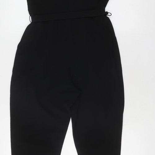 River Island Women's Black Jumpsuit Size 6, Short Sleeve, V-Neck