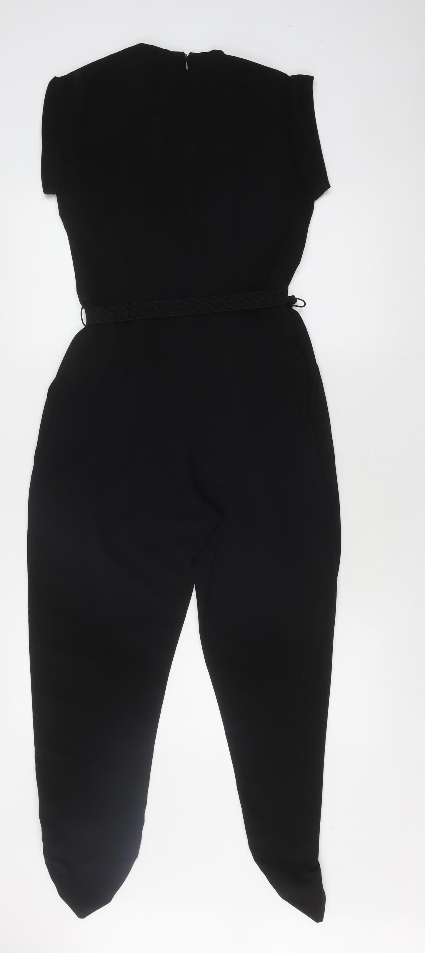 River Island Women's Black Jumpsuit Size 6, Short Sleeve, V-Neck