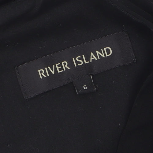 River Island Women's Black Jumpsuit Size 6, Short Sleeve, V-Neck