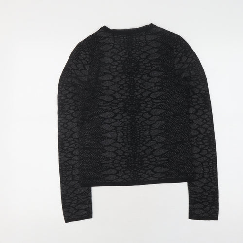 Zara Women's Black Animal Print Pullover Jumper S
