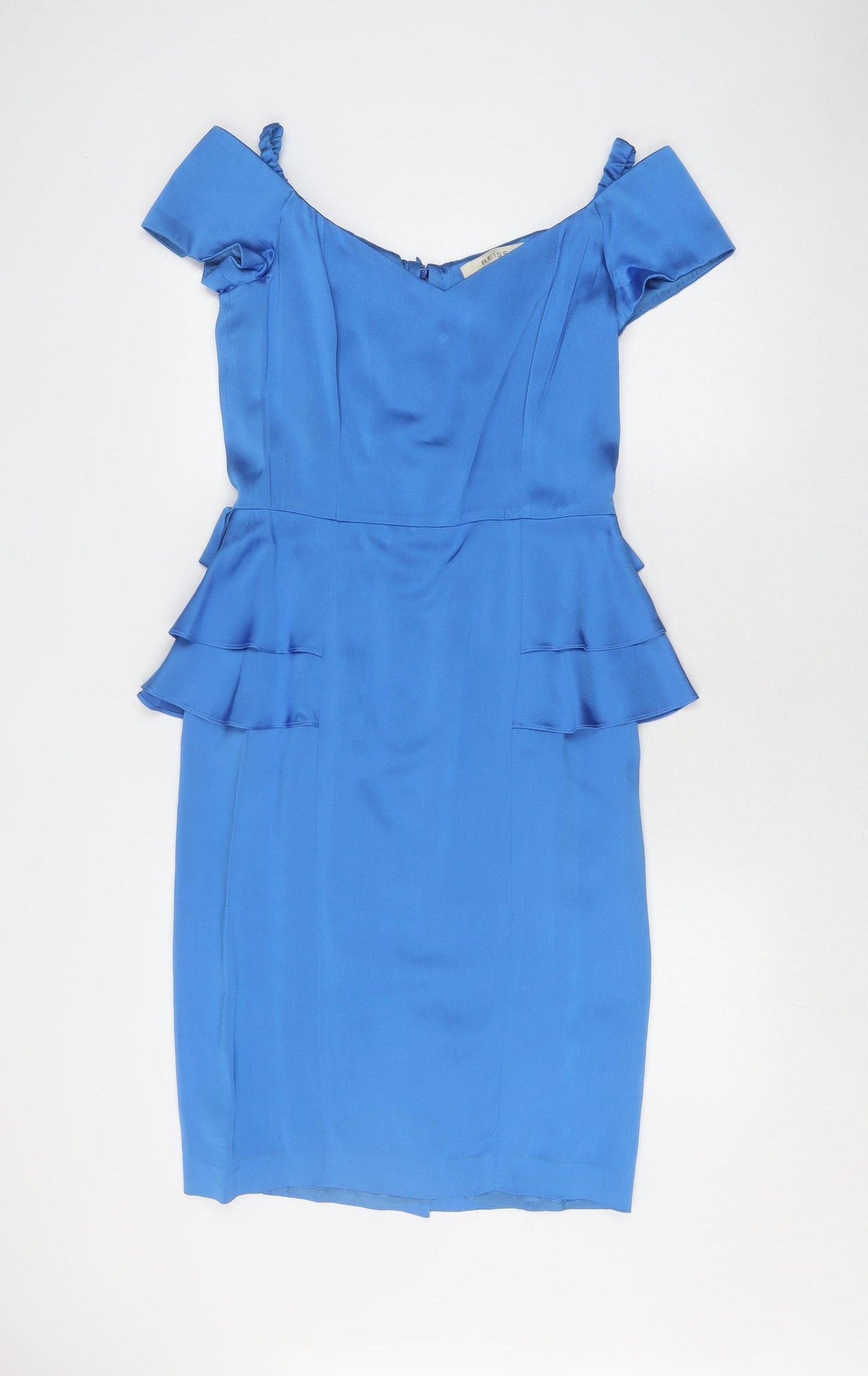 Reiss Women's Blue Flutter Sleeve Sheath Dress
