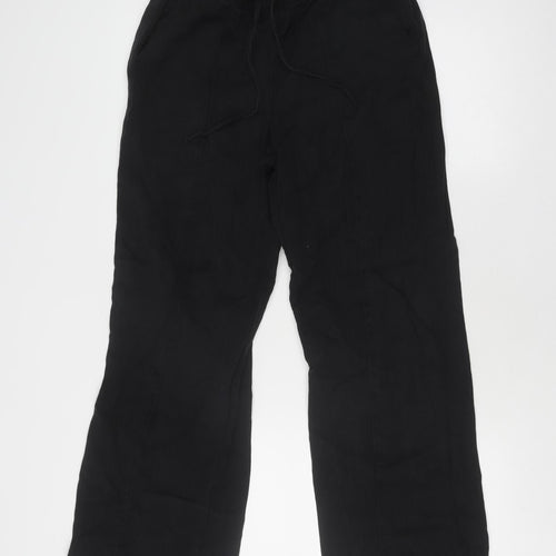 Zara Women's Black Wide-Leg Linen Trousers, 2XS, Summer