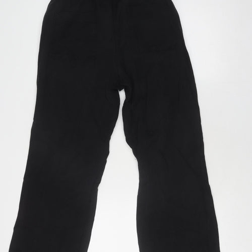 Zara Women's Black Wide-Leg Linen Trousers, 2XS, Summer