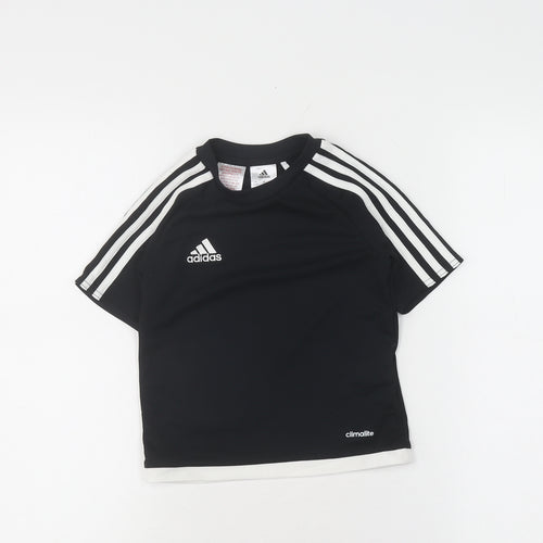 Adidas Boys Black T-Shirt, 4-5 Years, Sports Style