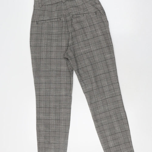 H&M Women's Grey Cropped Trousers Size 8 Plaid