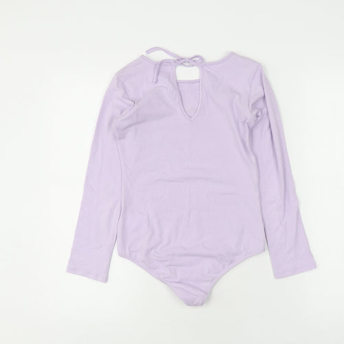 Disney Girls Purple Cotton T-Shirt with Dumbo and Stitch - Size 12