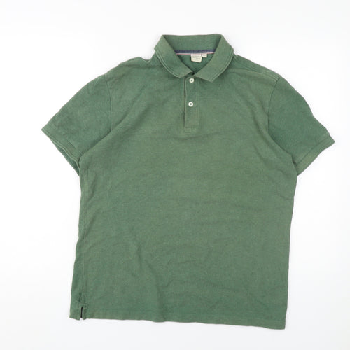John Lewis Men's Green Polo, Medium, Short Sleeve, Cotton