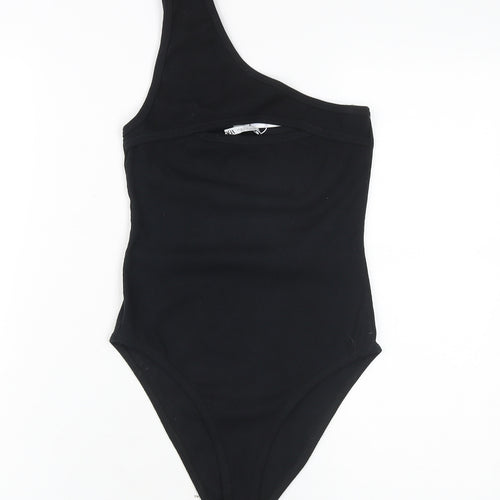 Zara Women's Black Bodysuit One Shoulder Size M Chic