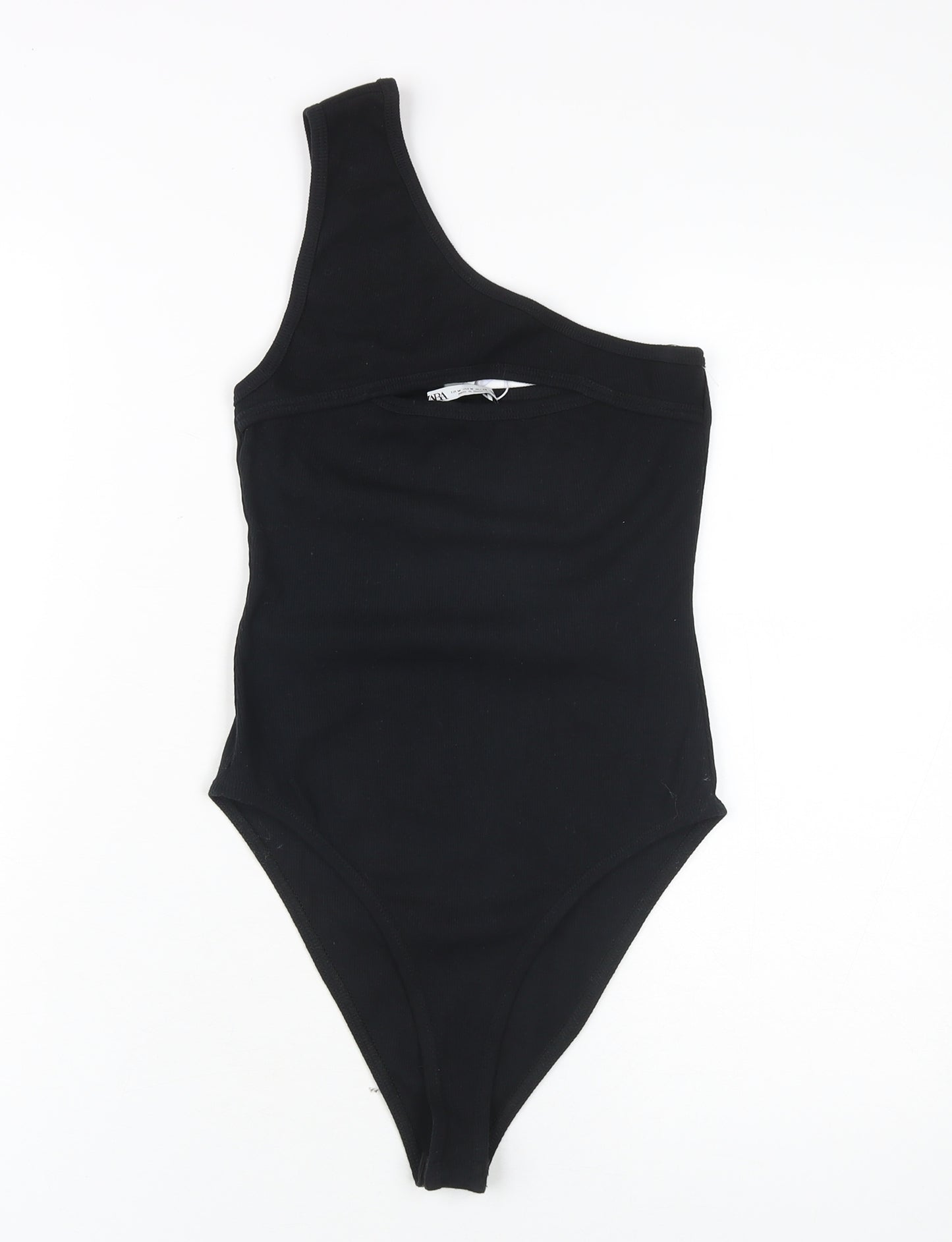 Zara Women's Black Bodysuit One Shoulder Size M Chic