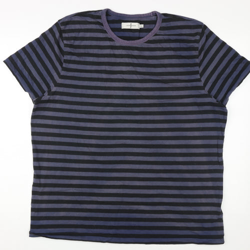 Jasper Conran Men's Striped Blue T-Shirt 2XLT