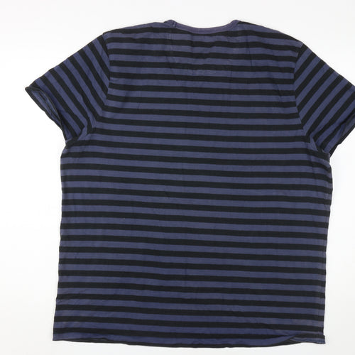 Jasper Conran Men's Striped Blue T-Shirt 2XLT