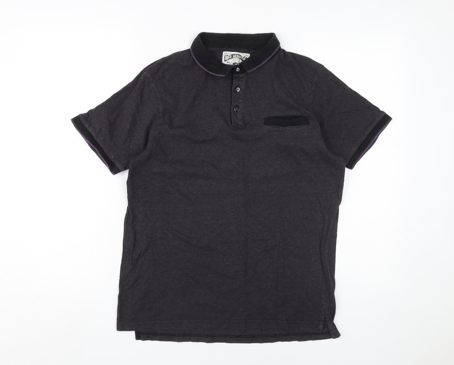 Red Herring Men's Black Medium Polo Shirt, 100% Cotton