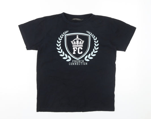 French Connection Boys Black Graphic T-Shirt 11-12 Years