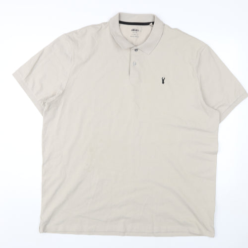 Next Men's Beige 2XL Short Sleeve Polo Shirt