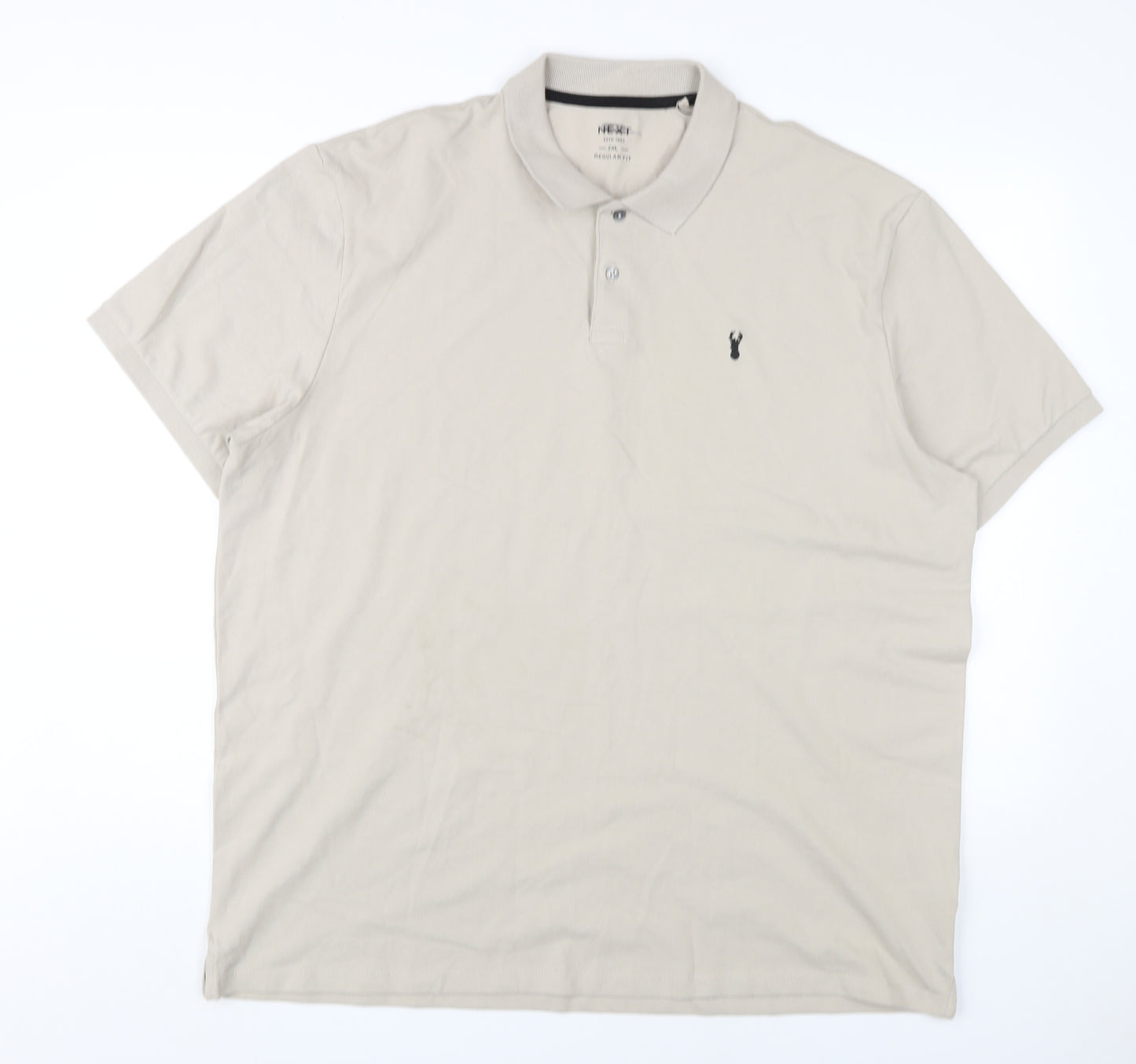 Next Men's Beige 2XL Short Sleeve Polo Shirt