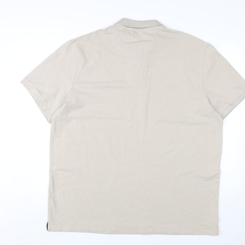 Next Men's Beige 2XL Short Sleeve Polo Shirt