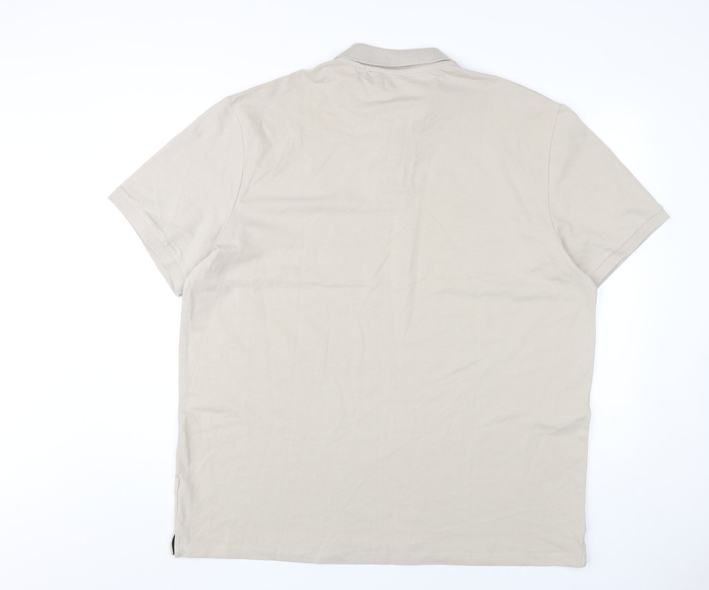 Next Men's Beige 2XL Short Sleeve Polo Shirt
