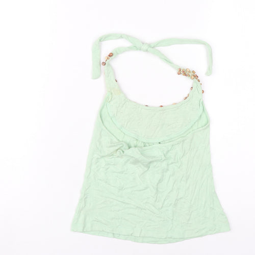 Killah Women's Green Beaded Halter Camisole, XS