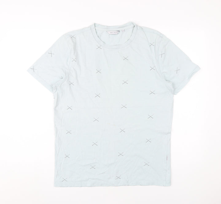 Anti-Blue Men's M Blue Cotton Graphic T-Shirt