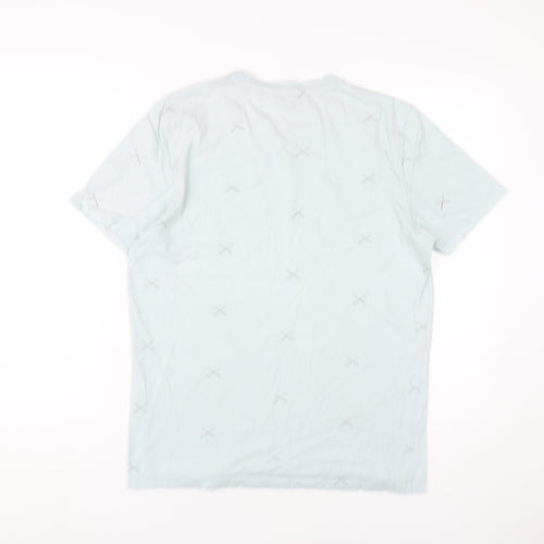 Anti-Blue Men's M Blue Cotton Graphic T-Shirt