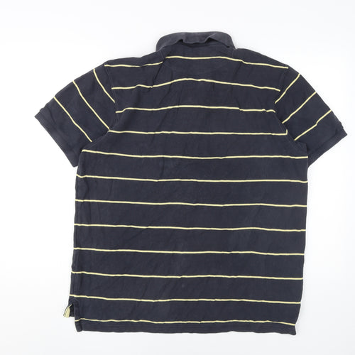 Tyrwhitt Men's Blue Striped Polo Shirt XL