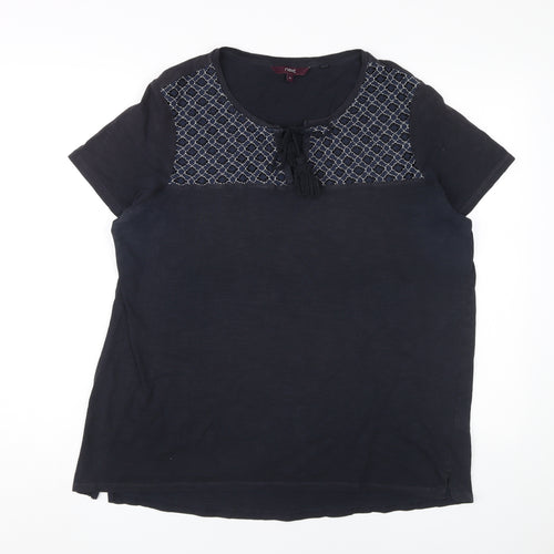 Next Women's Black Embroidered T-Shirt UK Size 18