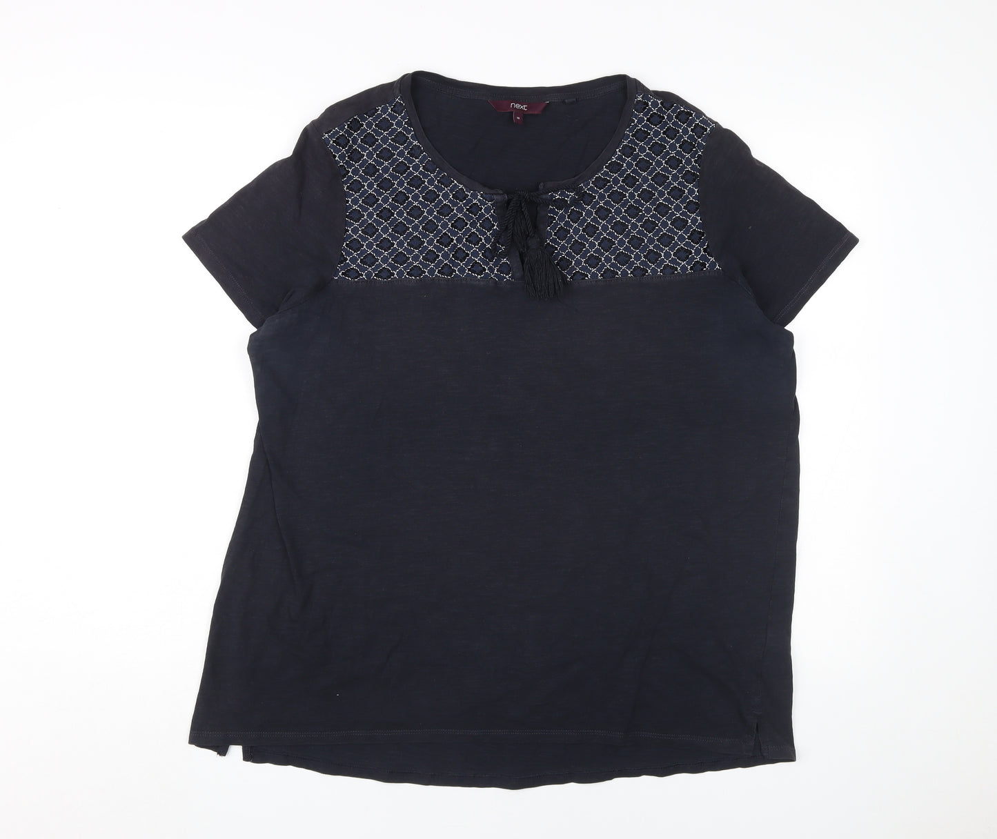 Next Women's Black Embroidered T-Shirt UK Size 18