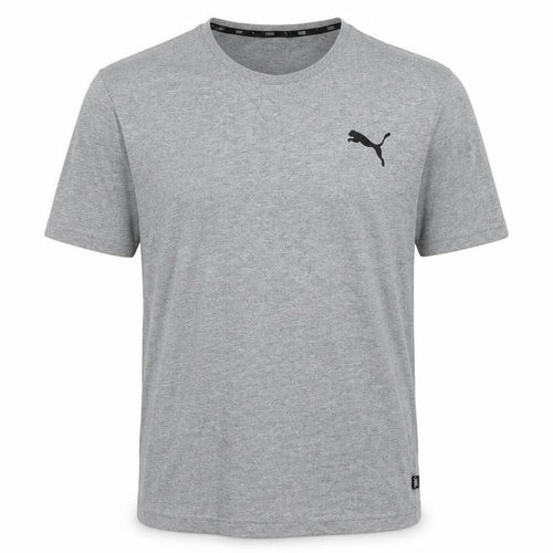 Puma Men's Grey Short Sleeve T-Shirt, S, Cotton Blend