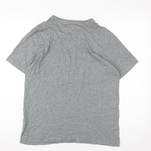 Puma Men's Grey Short Sleeve T-Shirt, S, Cotton Blend