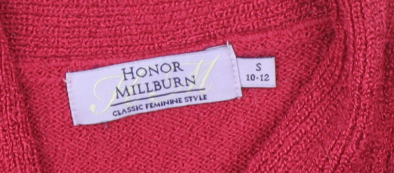 Honor Millburn Red 3/4 Sleeve Bow Neck Blouse Size 10