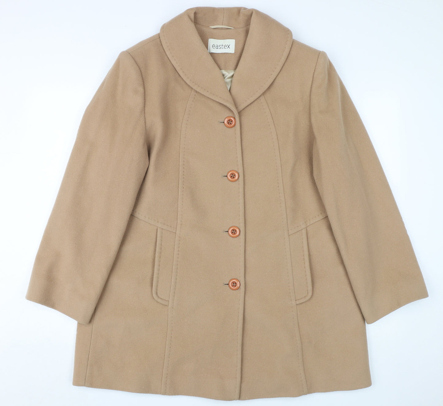 Eastex Women's Beige Wool Cashmere Overcoat Size 12