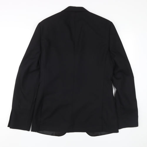 Moss London Men's Black Skinny Fit Tuxedo Jacket 38 Long