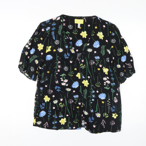 Joules Women’s Black Floral Blouse Size 12