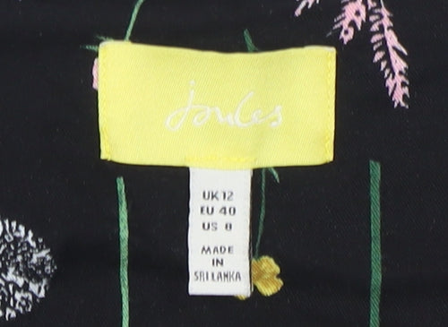 Joules Women’s Black Floral Blouse Size 12