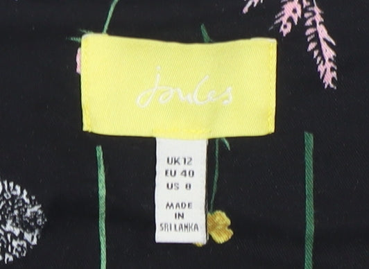 Joules Women’s Black Floral Blouse Size 12