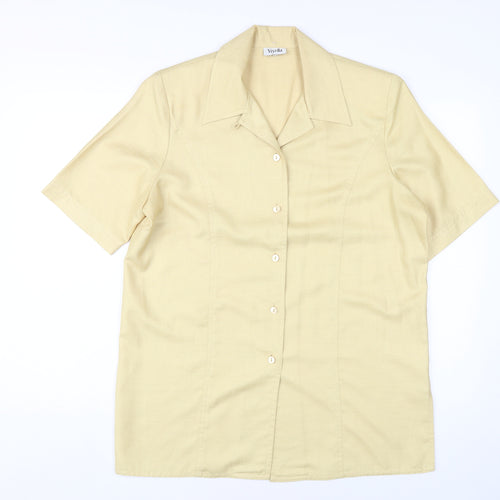 Viyella Women's Beige Button-Up Shirt Size 12